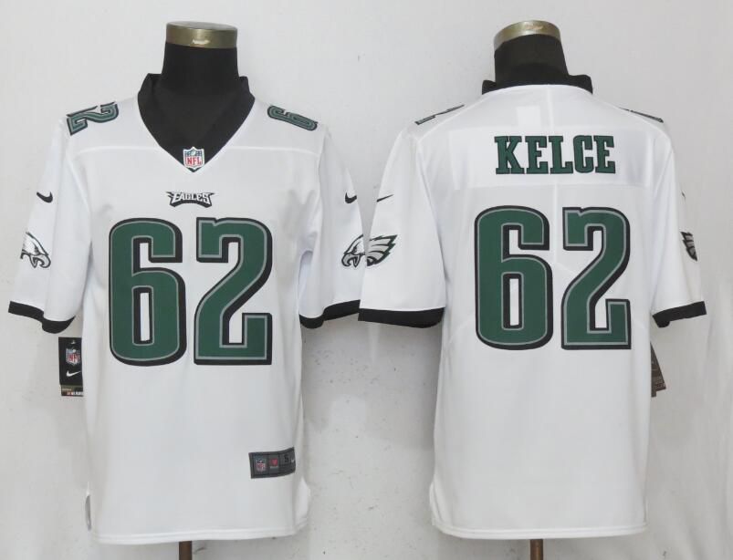 Men Philadelphia Eagles 62 Kelce White Vapor Untouchable Limited Nike NFL Jerseys